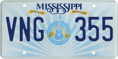 MS license plate VNG355