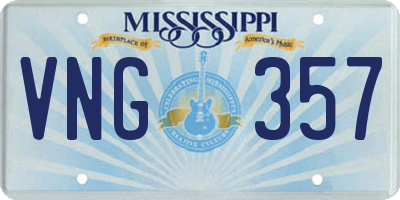 MS license plate VNG357
