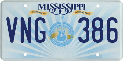 MS license plate VNG386