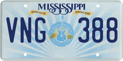 MS license plate VNG388