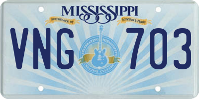 MS license plate VNG703