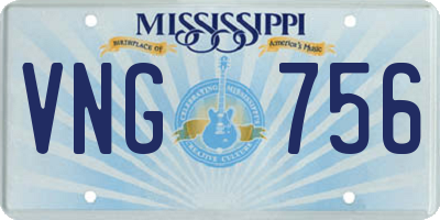 MS license plate VNG756