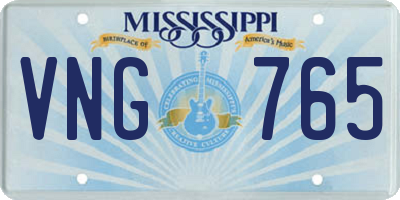 MS license plate VNG765