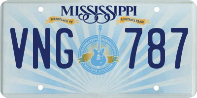 MS license plate VNG787