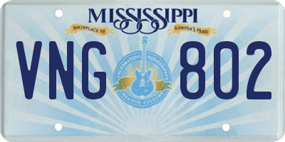 MS license plate VNG802