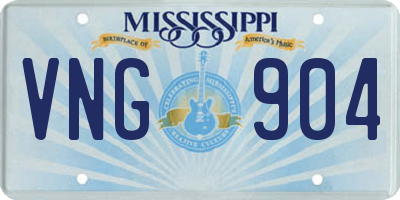 MS license plate VNG904