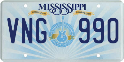 MS license plate VNG990