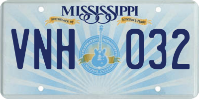 MS license plate VNH032