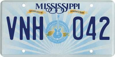 MS license plate VNH042