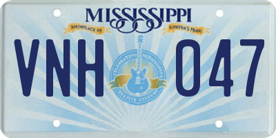 MS license plate VNH047