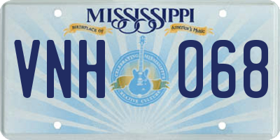 MS license plate VNH068