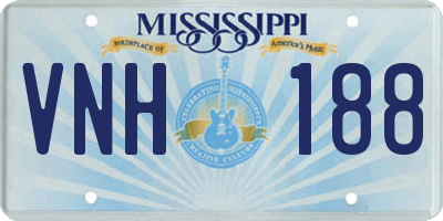 MS license plate VNH188