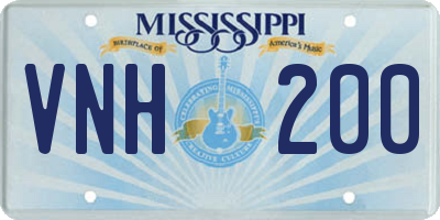 MS license plate VNH200