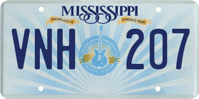 MS license plate VNH207