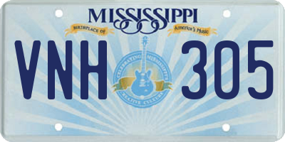 MS license plate VNH305