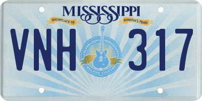 MS license plate VNH317
