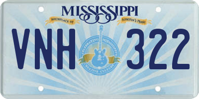 MS license plate VNH322