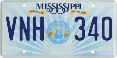 MS license plate VNH340