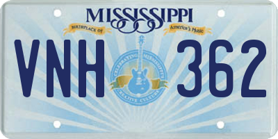 MS license plate VNH362