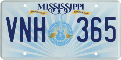 MS license plate VNH365
