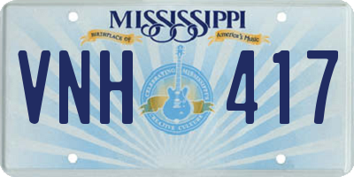 MS license plate VNH417