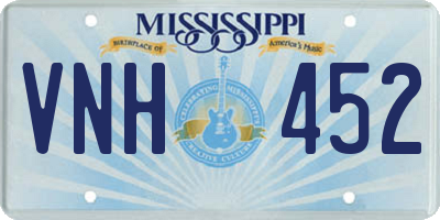 MS license plate VNH452