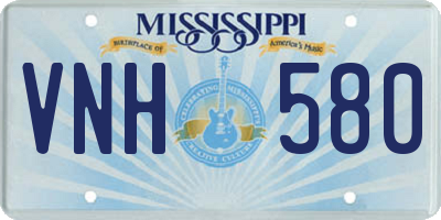 MS license plate VNH580