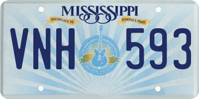MS license plate VNH593