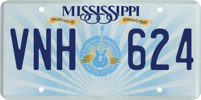 MS license plate VNH624