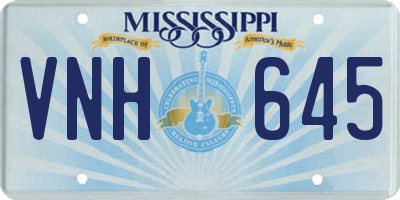 MS license plate VNH645