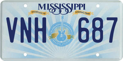 MS license plate VNH687