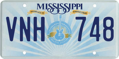 MS license plate VNH748
