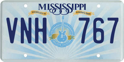 MS license plate VNH767