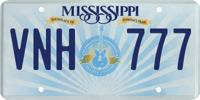 MS license plate VNH777