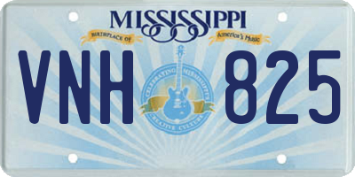 MS license plate VNH825