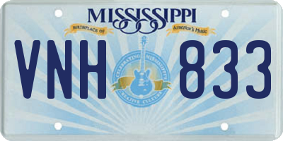 MS license plate VNH833