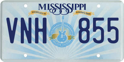 MS license plate VNH855