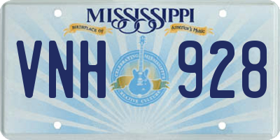 MS license plate VNH928