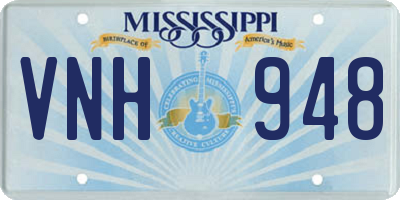 MS license plate VNH948