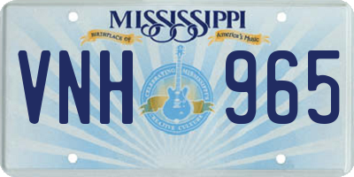 MS license plate VNH965