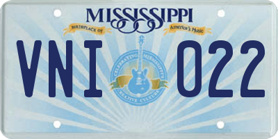 MS license plate VNI022