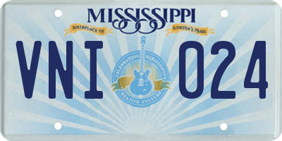 MS license plate VNI024