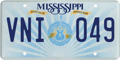 MS license plate VNI049