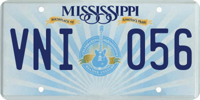 MS license plate VNI056