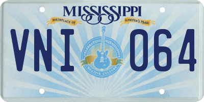 MS license plate VNI064