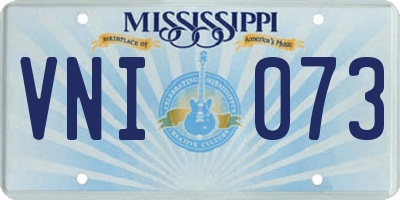 MS license plate VNI073