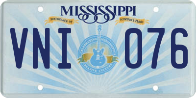 MS license plate VNI076