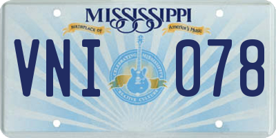 MS license plate VNI078