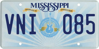 MS license plate VNI085