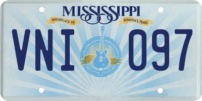 MS license plate VNI097